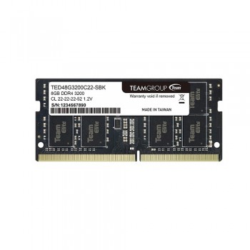 Team Elite 8GB 1x8GB 3200MHz CL 22 DDR4 Notebook SODIMM Ram (TED48G3200C22-S01)