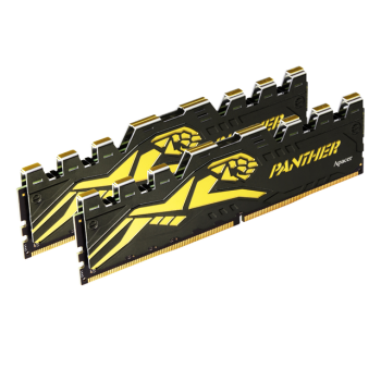 Apacer Panther Black-Gold 16GB 2x8GB 3200Mhz CL16 DDR4 Gaming Ram (AH4U16G32C28Y7GAA-2)