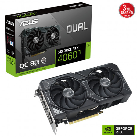 ASUS DUAL-RTX4060TI-O8G OC 8GB GDDR6 HDMI DP 128Bit