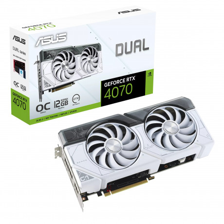 ASUS DUAL-RTX4070-O12G-WHITE 12GB GDDR6X HDMI DP 192Bit