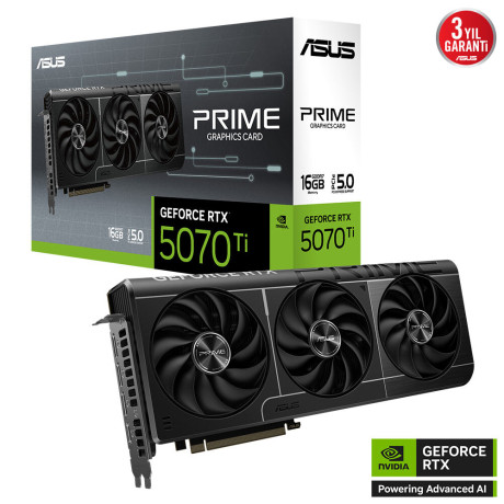 ASUS PRIME GEFORCE RTX 5070 Ti 16GB PRIME-RTX5070TI-16G GDDR7 256 BIT GAMING EKRAN KARTI