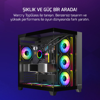 GAMEPOWER WARCRY TOPGLASS 4X ARGB FAN GAMING KASA 650W 